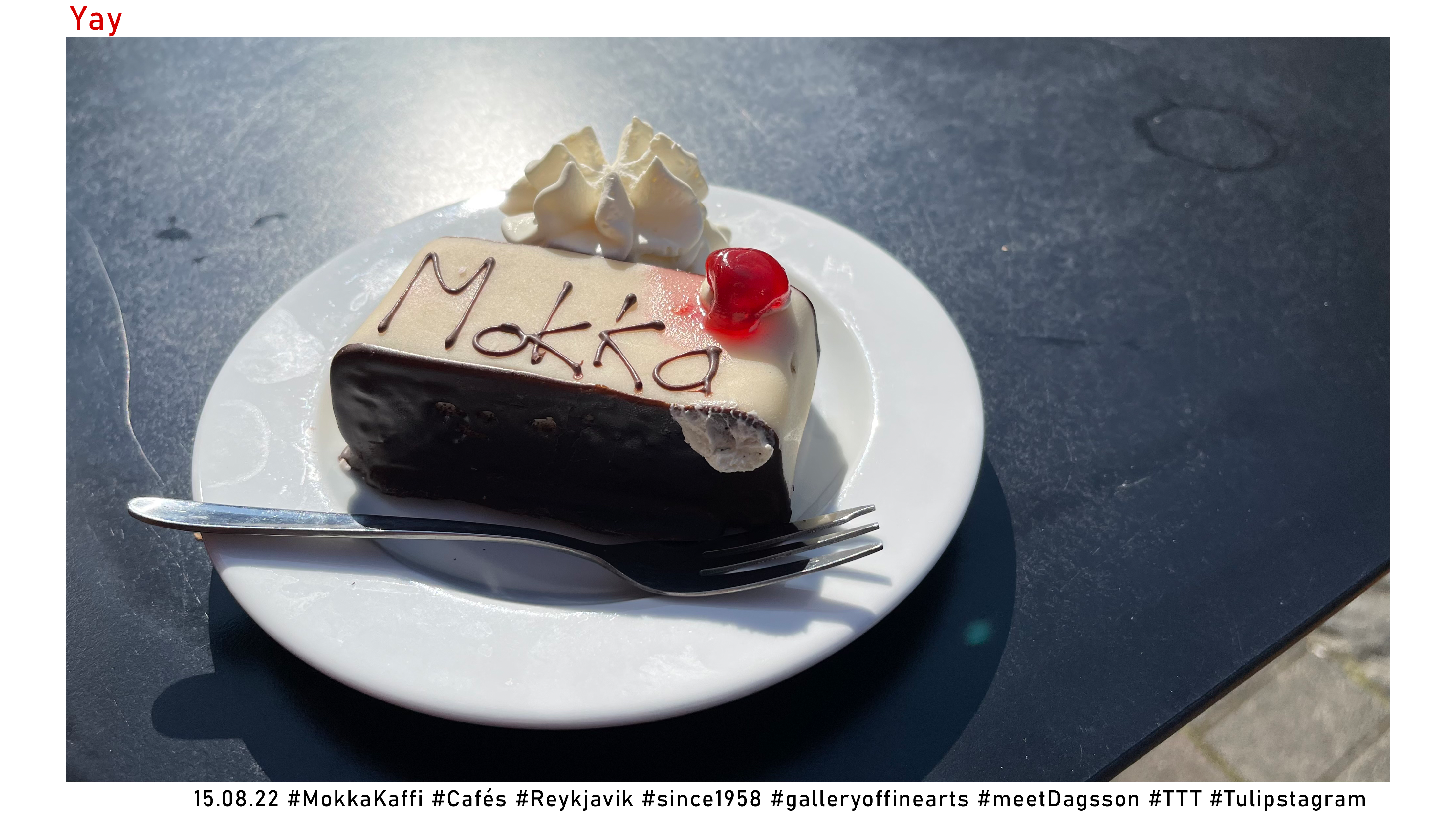 Yay - 15.08.22 #MokkaKaffi #Cafés #Reykjavik #since1958 #galleryoffinearts #meetDagsson #TTT #Tulipstagram