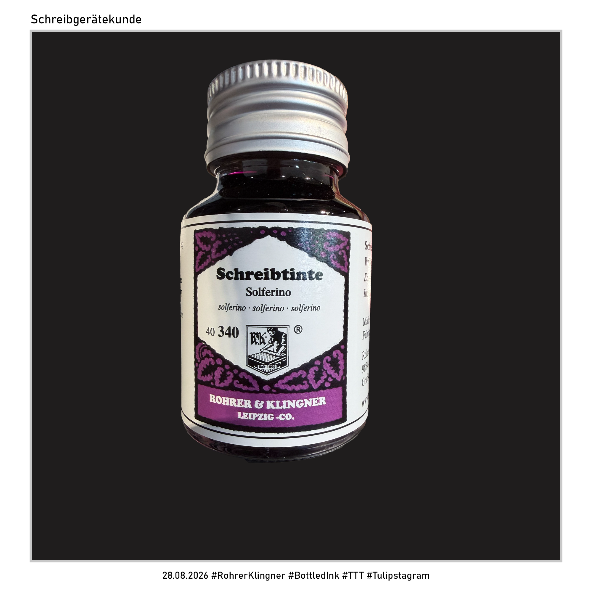 Schreibgerätekunde: Dicke, bunte Tinte - 28.08.26 #RohrerKlingener #BottledInk #TTT #Tulipstagram